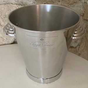 Joseph Perrier art deco style champagne cooler. Champagne bucket in polished aluminium
