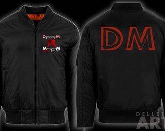 Blouson Bomber DM Noir Unisexe Depeche Mode Art