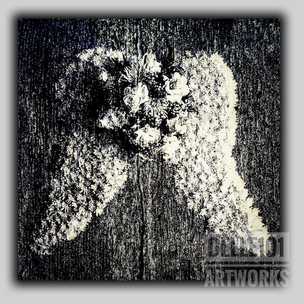 Memento Mori B/W Art Flowers Wreath Depeche Mode Kunstdruck Leinwand Bild