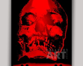 Memento Mori Red Skull Art Depeche Mode Kunstdruck Leinwand Bild