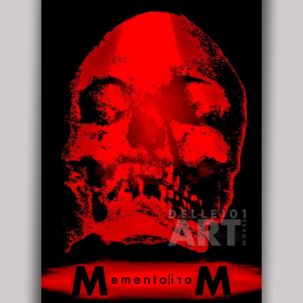 Memento Mori Red Skull Art Depeche Mode Kunstdruck Leinwand Bild