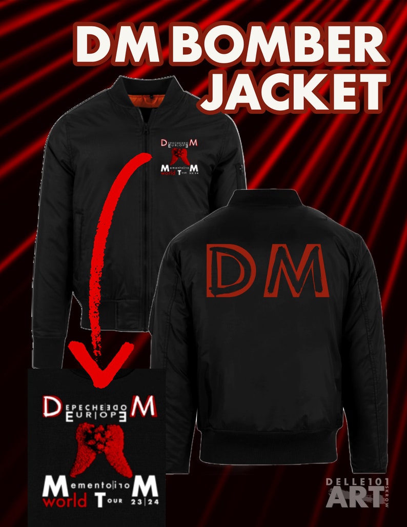 DM Bomber Jacket Black Unisex Depeche Mode Art Bild 3