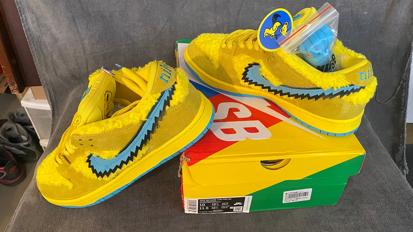 Grateful dead SB dunks yellow size 10 and 10.5 9 8.5 6.5 | Etsy