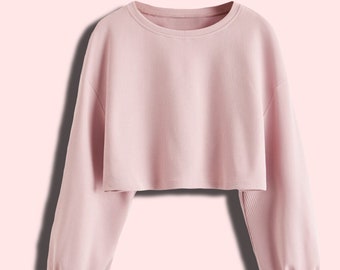 light pink crop hoodie