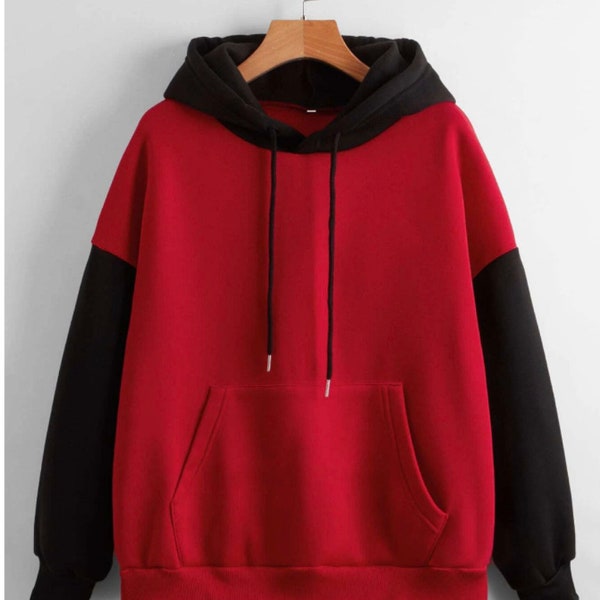 Red and Black Color Block Shirt Etsy