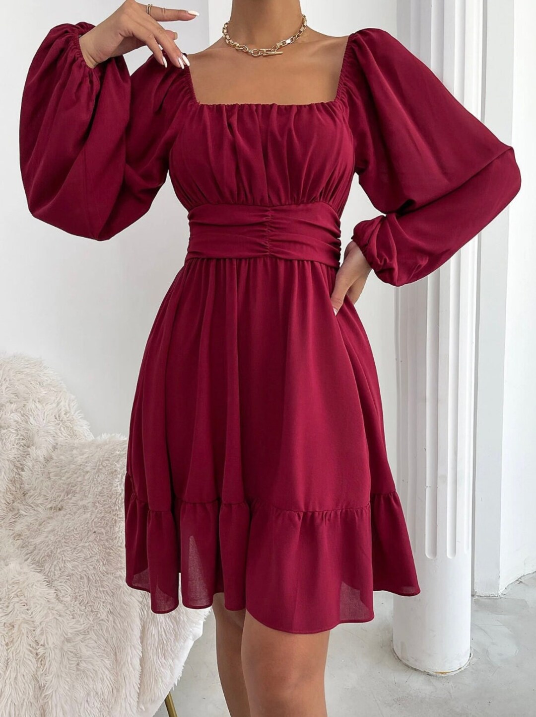 Vestido con nudo en la espalda vestido elegante vestido de - Etsy España Vestido con nudo en la espalda vestido elegante vestido de - Etsy España