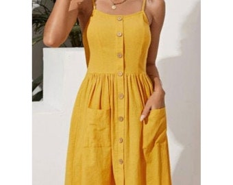 yellow casual dress