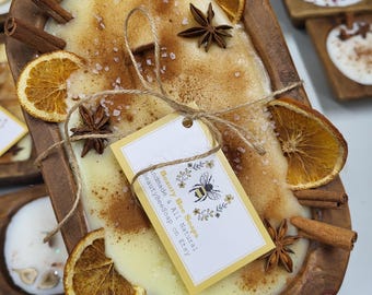 Spiced Orange and Cinnamon Chai Woodwick Dough bowl candle