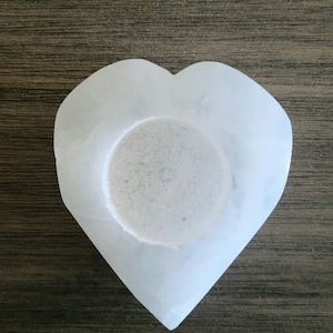Heart Shaped Selenite Candle holder