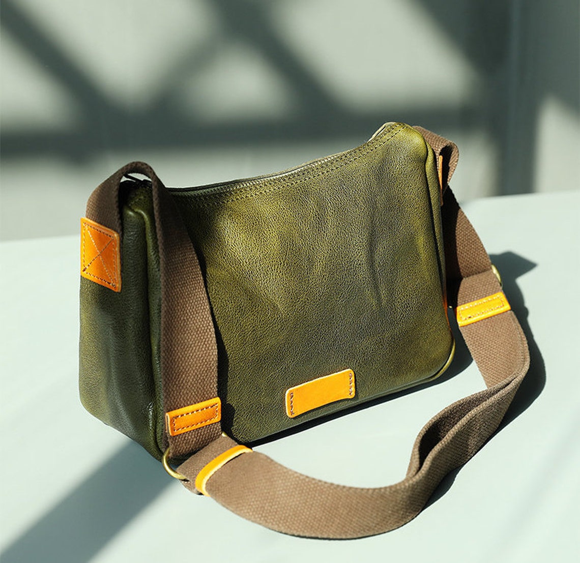 Men postman bag cowhide vintage leather shoulder bag Etsy