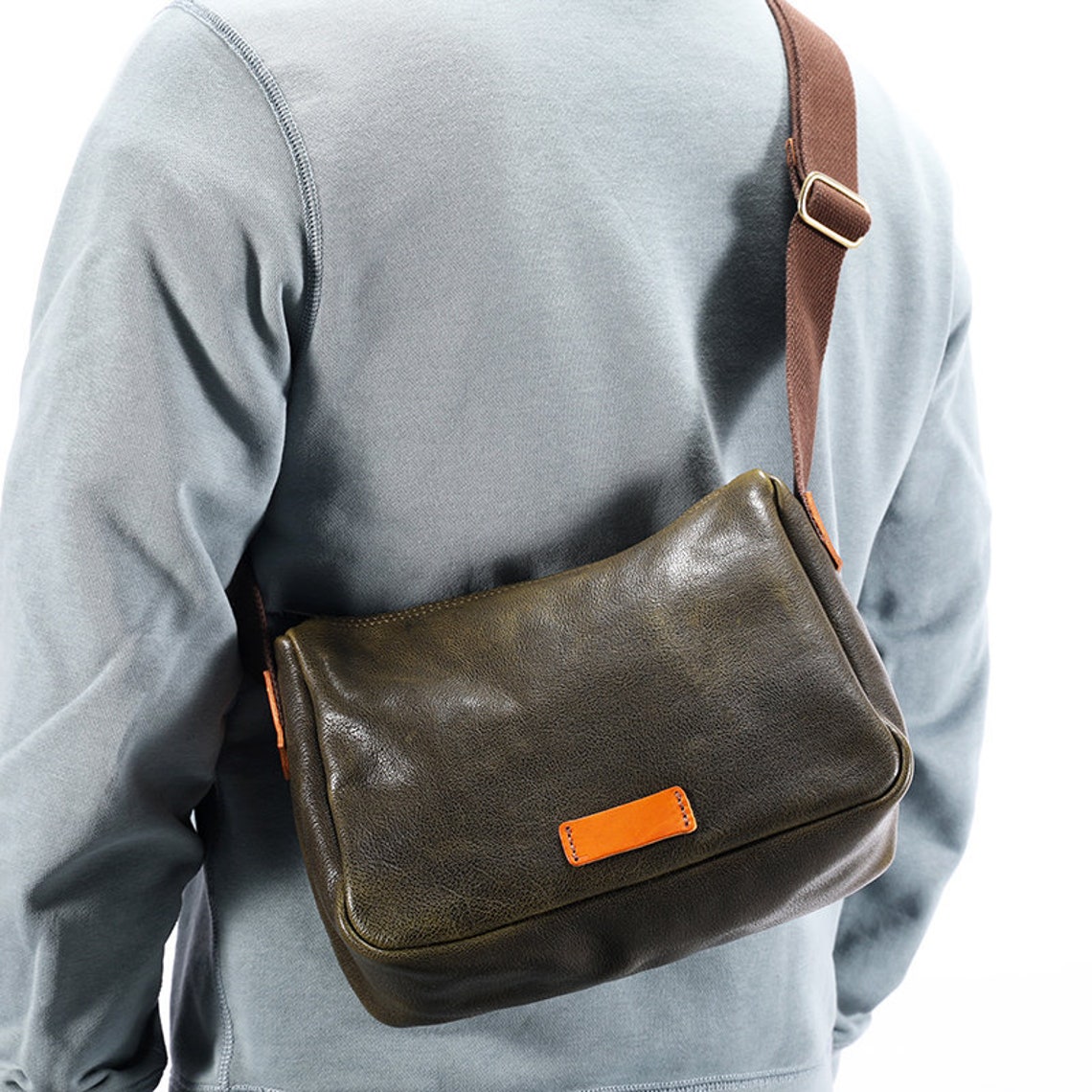 Men postman bag cowhide vintage leather shoulder bag Etsy