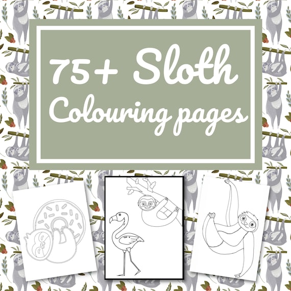 75 Printable Sloth Colouring Pages for Kids Direct Download | Etsy