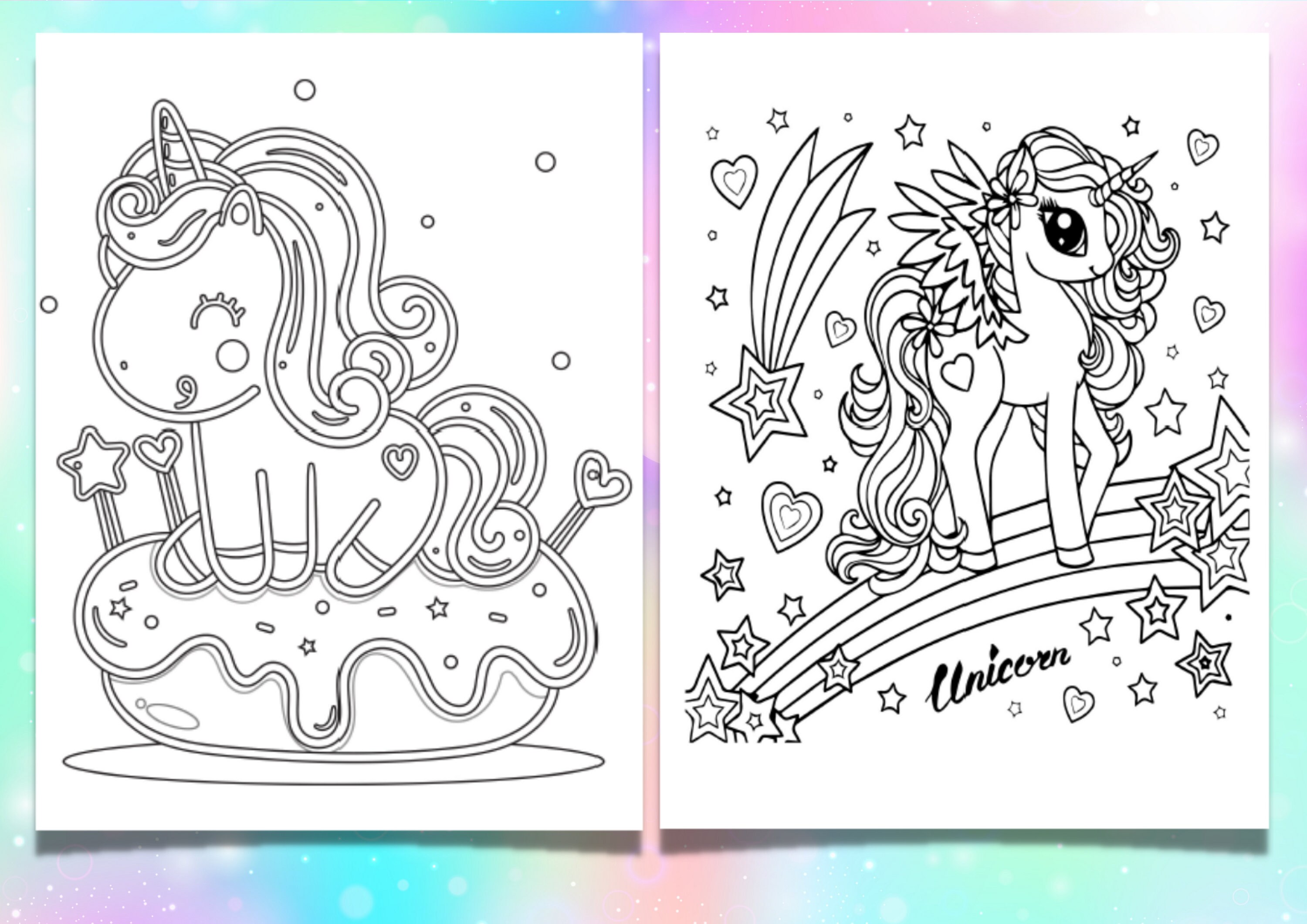 100 Printable Unicorn Colouring Pages for Kids Direct | Etsy