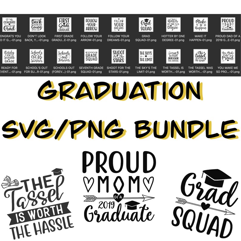 Graduation, Graduate SVG, PNG Bundle - Etsy