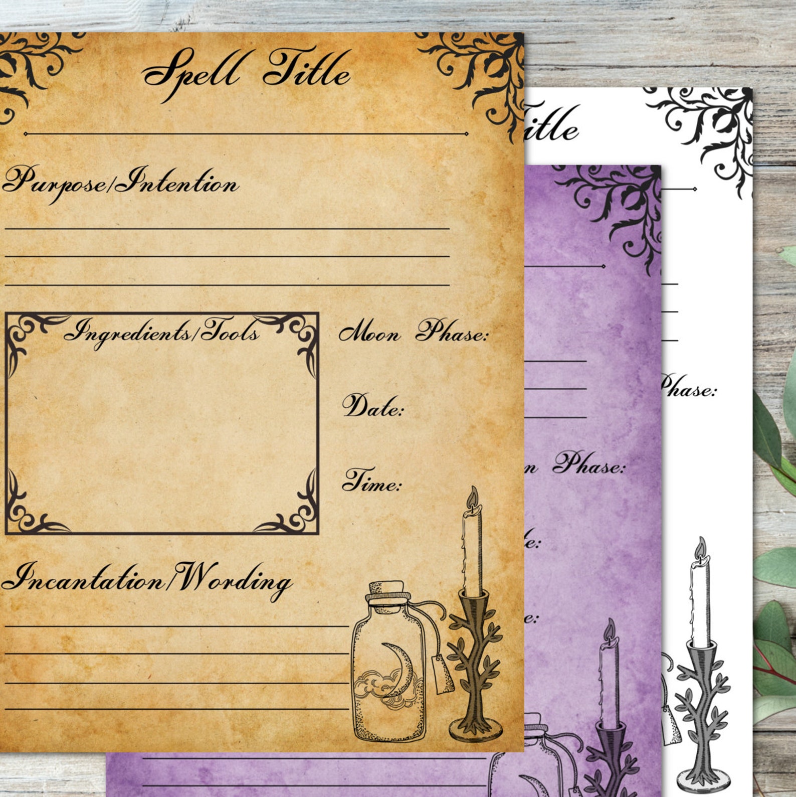 Printable Spell Template Witchcraft Digital Download Etsy Printable Spell Template Witchcraft Digital Download Etsy