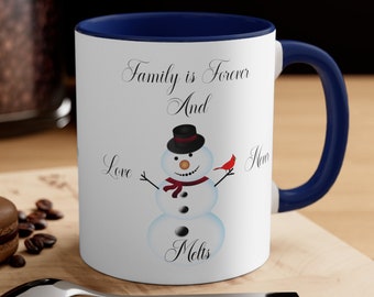 Schneemann Urlaub Becher, Familie Weihnachtsgeschenk, 11 Unze Keramik