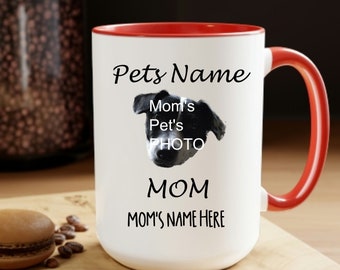 Custom Pet Photo Mug, Personalized Dog Mom Gift, Mother's Day Gift