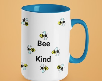 Bijensoort koffiemok, inspirerende keramische mok, 15 oz