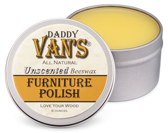 Daddy Van's® volledig natuurlijke, ongeparfumeerde bijenwas meubelwas