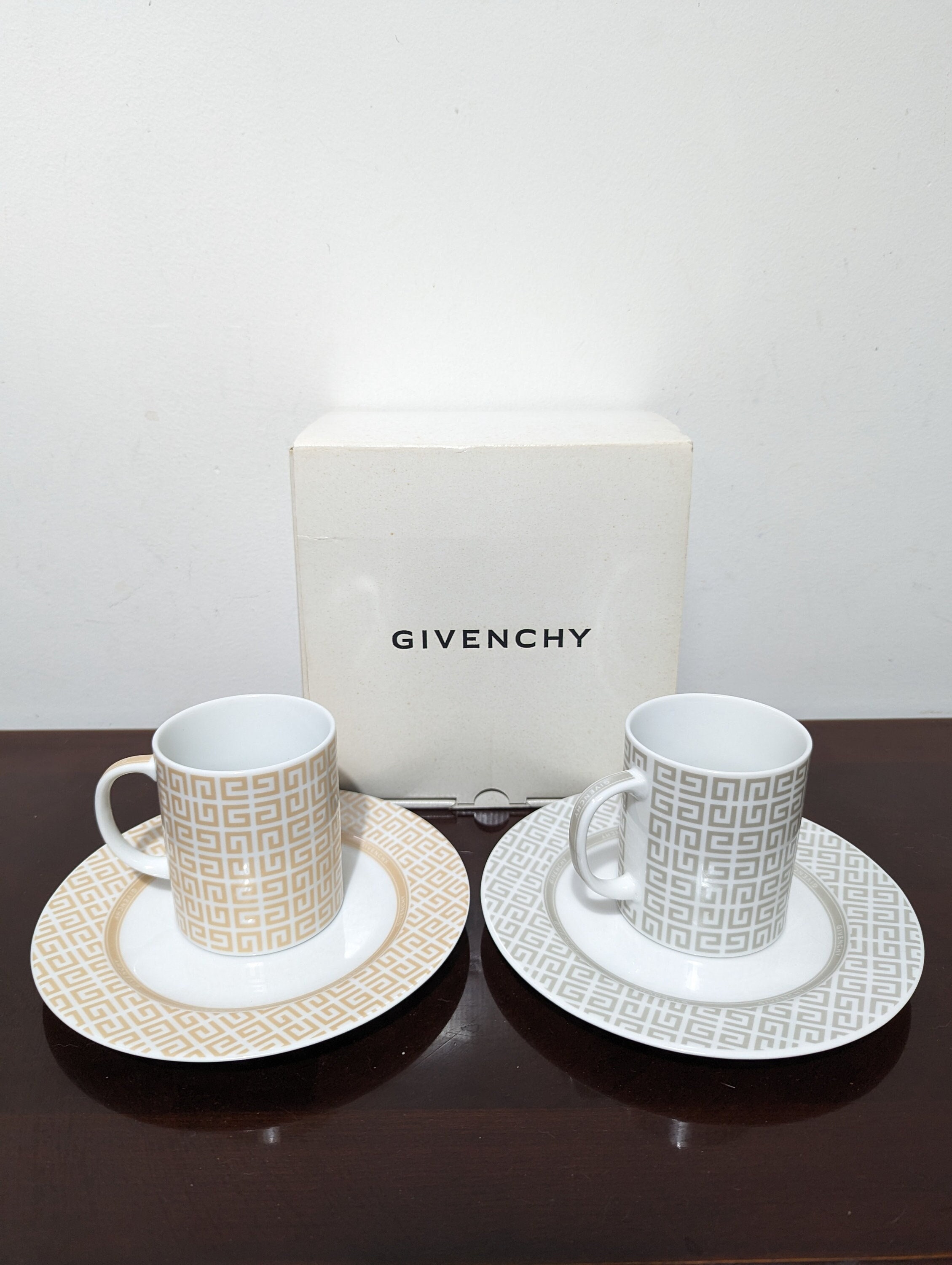 Givenchy Monogram Two toned Mug and Saucer Etsy Canada
