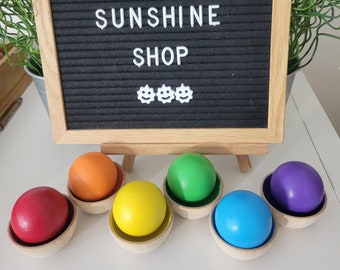 Color Matching Balls and Cups. Color Sorting Toys. Wooden Ball and Cup Toys. Montessori Toys.