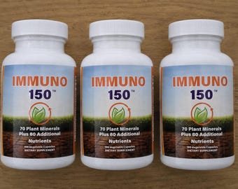 3 pack IMMUNO 150 Plant Minerals Supplement | 150 Vegetable Capsules Daily Immune Support Natural Mineral & Nutrient Formula