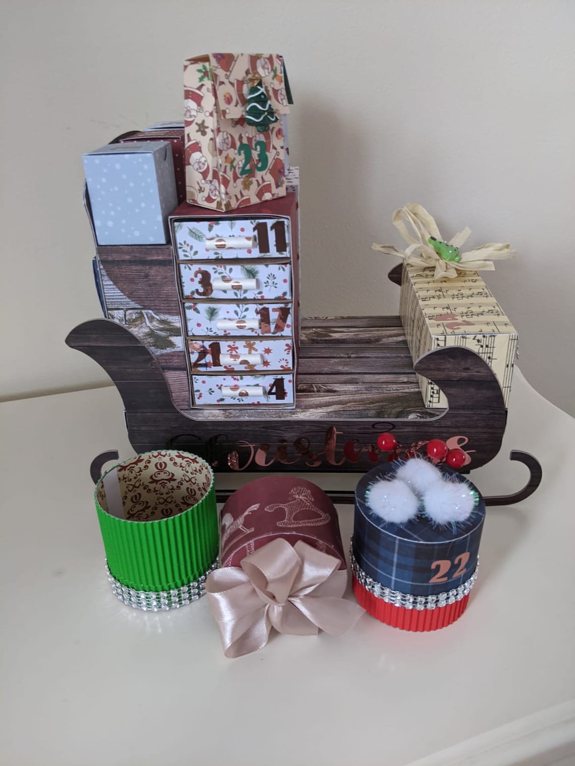 Santa #39 s Sleigh Advent Calendar Etsy