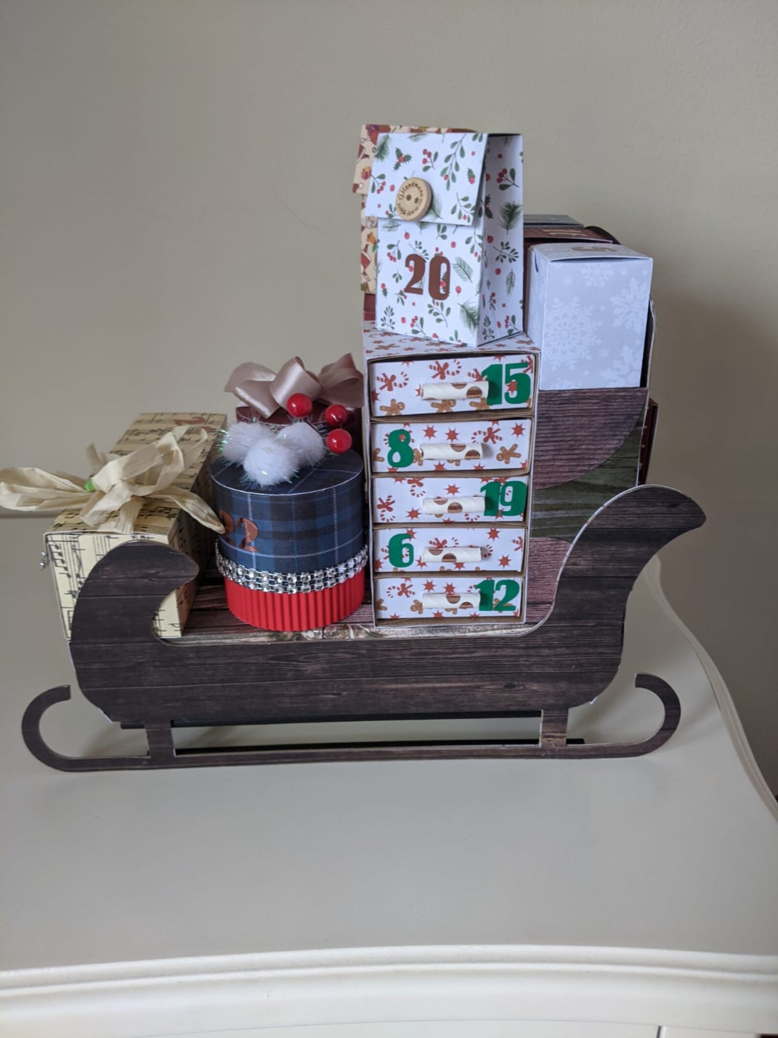 Santa #39 s Sleigh Advent Calendar Etsy