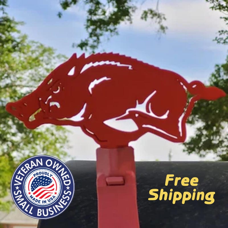 Pig Mailbox Topper - Metal Farm Animal Mailbox Sign With Mounting Hardware