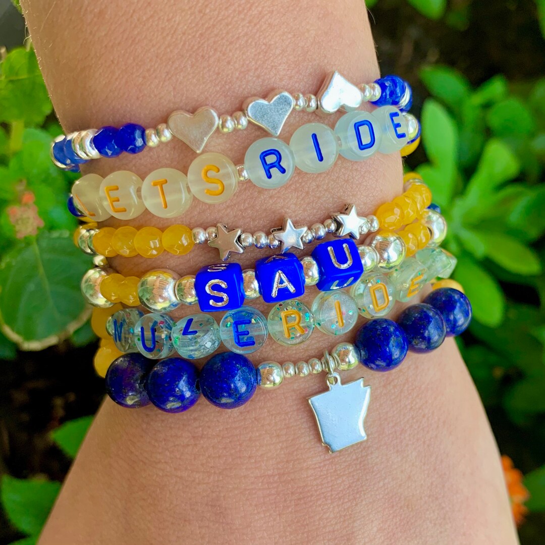 Southern Arkansas Charm Bracelet Set Silver or Gold Riders Bracelet