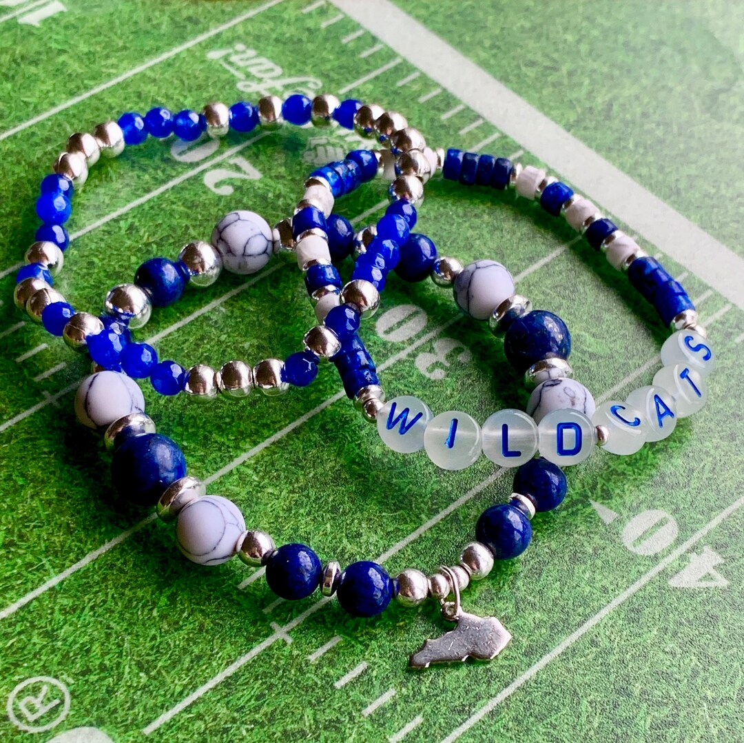 Unique Kentucky Charm Bracelet Set Glow in the Dark Wildcat Letter Bead