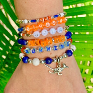 Silver Roadrunners Bracelets | Birds Up | UTSA Stack  | Roadrunner Charm Bracelet | Let’s Go Runners Set | San Antonio Texas Girl Gift