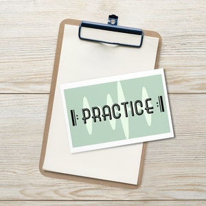 Carte postale "practice" and repeat verte