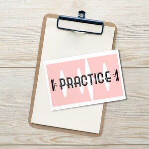 Carte postale "practice" and repeat rose