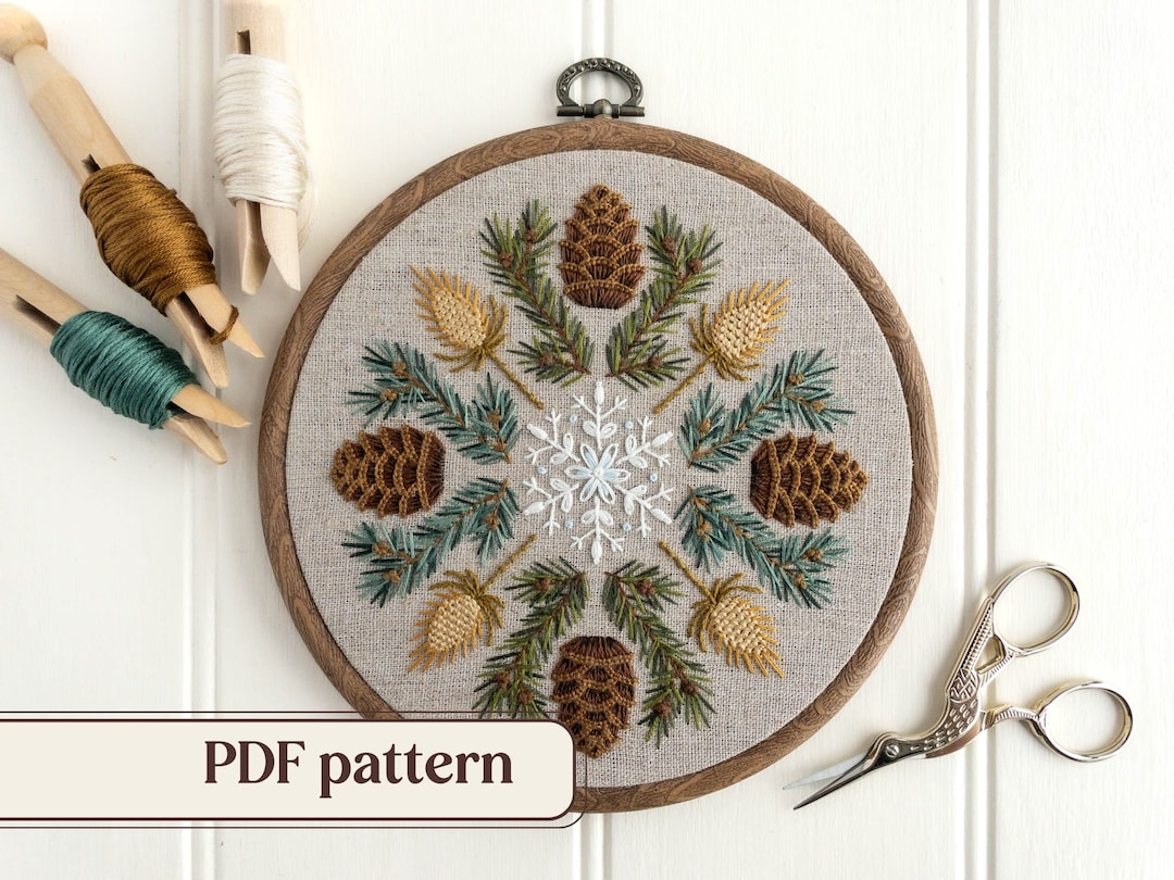 Winter Hand Embroidery Pattern, Winter Sampler PDF Pattern, Winter ...