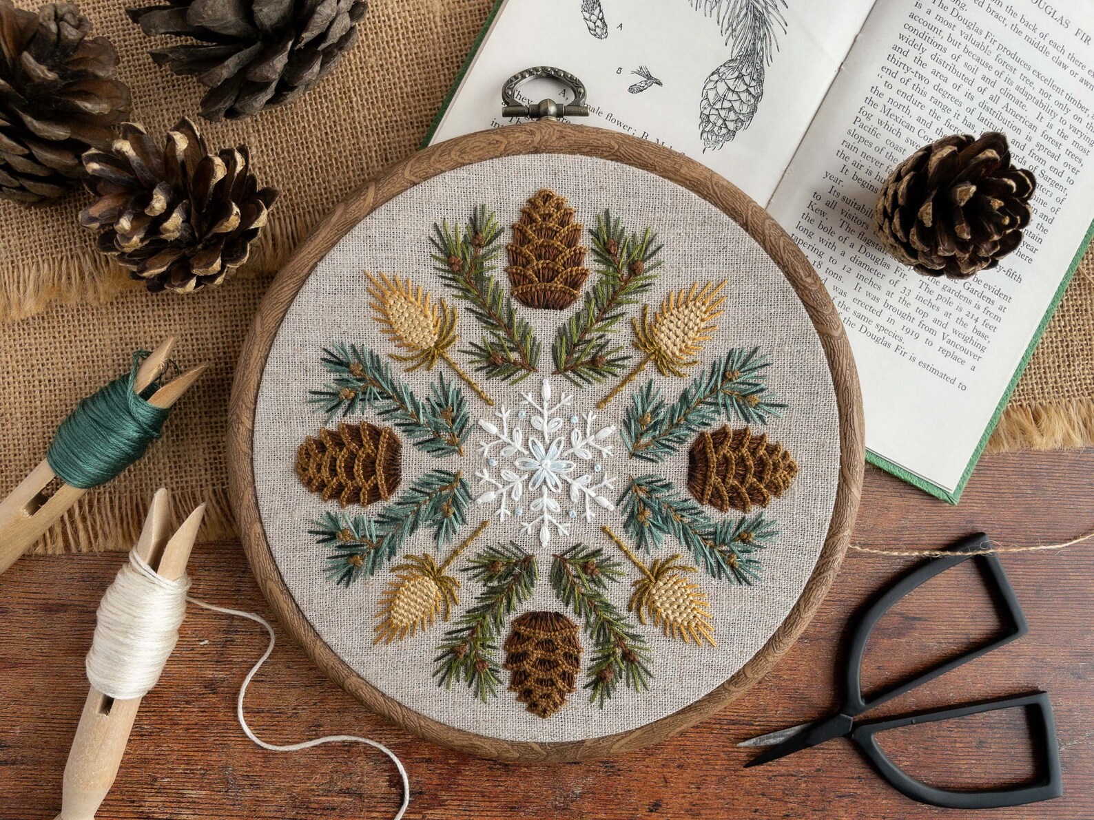 Winter and Spring Hand Embroidery Pattern Bundle, Botanical Wreath ...