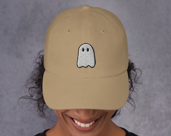 Ghost Emoji Embroidered hat, hats, baseball cap, women's hats, Halloween, Ghost, Halloween hat, Halloween accessories, Spooky Season