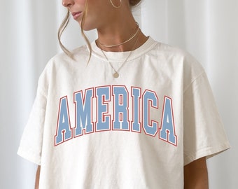 America T-Shirt, Fourth of July Shirt T-Shirt, USA shirt, Summer BBQ t-shirt, Comfort Colors® Women's 4th of July, America Patriotic Shirt