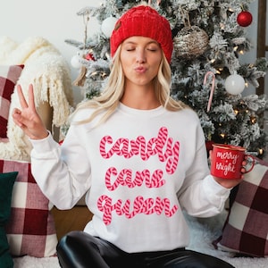 Christmas Sweatshirt, Candy Cane Queen, Christmas Shirt, Holiday Sweatshirt, Cute Christmas sweater, gifts for her,