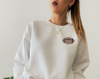 Embroidered Football Sweatshirt, Women's Football Shirt, Game Day Shirt, Sunday Football, Super Sunday Shirt, Football Fan Gift,