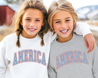 Amerika Sweatshirt, Kinder USA Shirt, 4. Juli Shirt für Kinder, Jugend Sweatshirt, 4. Juli Sweatshirt, 4. Juli Outfit, Patriotisches Shirt