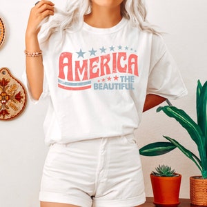 Retro America Shirt, America The Beautiful, 4th Of July Shirt, Fourth Of July, Patriotic USA Gift, Trendy Graphic Tee, Comfort Colors