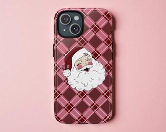 Christmas Santa iPhone Case MagSafe Tough Holiday Phone Case for Women Gift Idea