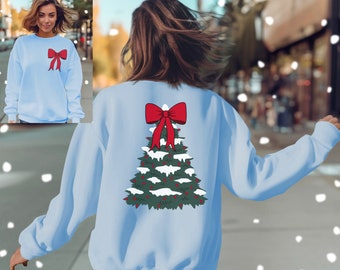 Christmas Tree Sweatshirt, Merry Christmas Shirt, Holiday bow, Christmas Sweatshirts for Women, Holiday Sweater, Holiday gifts,