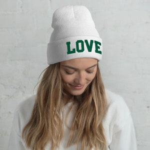 LOVE Beanie, Valentine&#39;s Day, Valentine&#39;s Day Gifts, Love, hats, beanies, love hat, love beanie, Women&#39;s hat, Winter beanie, Embroidered hat