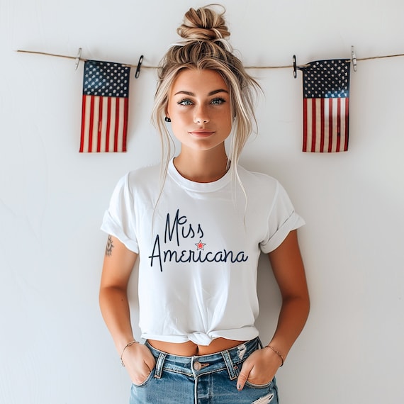 Camiseta Miss Americana Camiseta grafica para mujer Camisa del 4 de julio Camisa de verano Camiseta de moda para mujer Camisa patriotica Colores comodos regalos Etsy Espana