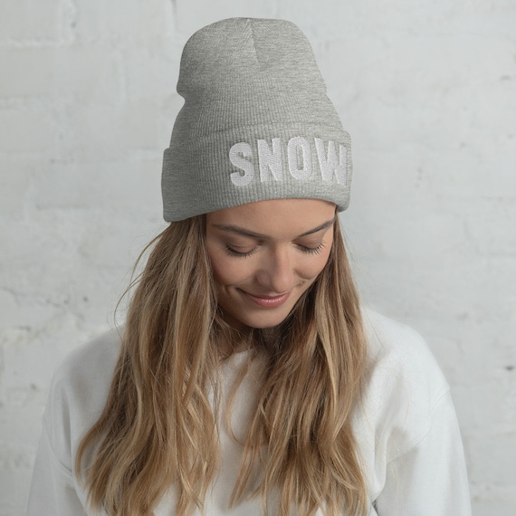 Gorro de nieve bordado, sombrero de invierno para mujer, apres ski