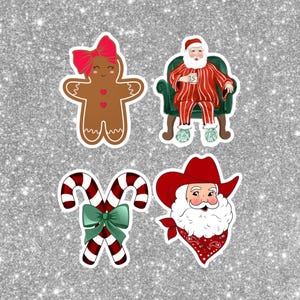 Classic Christmas Sticker Sheet Christmas Stickers Winter Season Stickers Merry Christmas Stickers Xmas Candy Cane Santa Claus Gingerbread