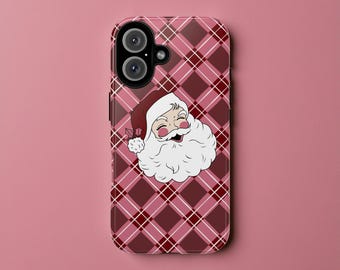 Christmas Santa iPhone Samsung Case Tough Holiday Phone Case for Women Gift Idea