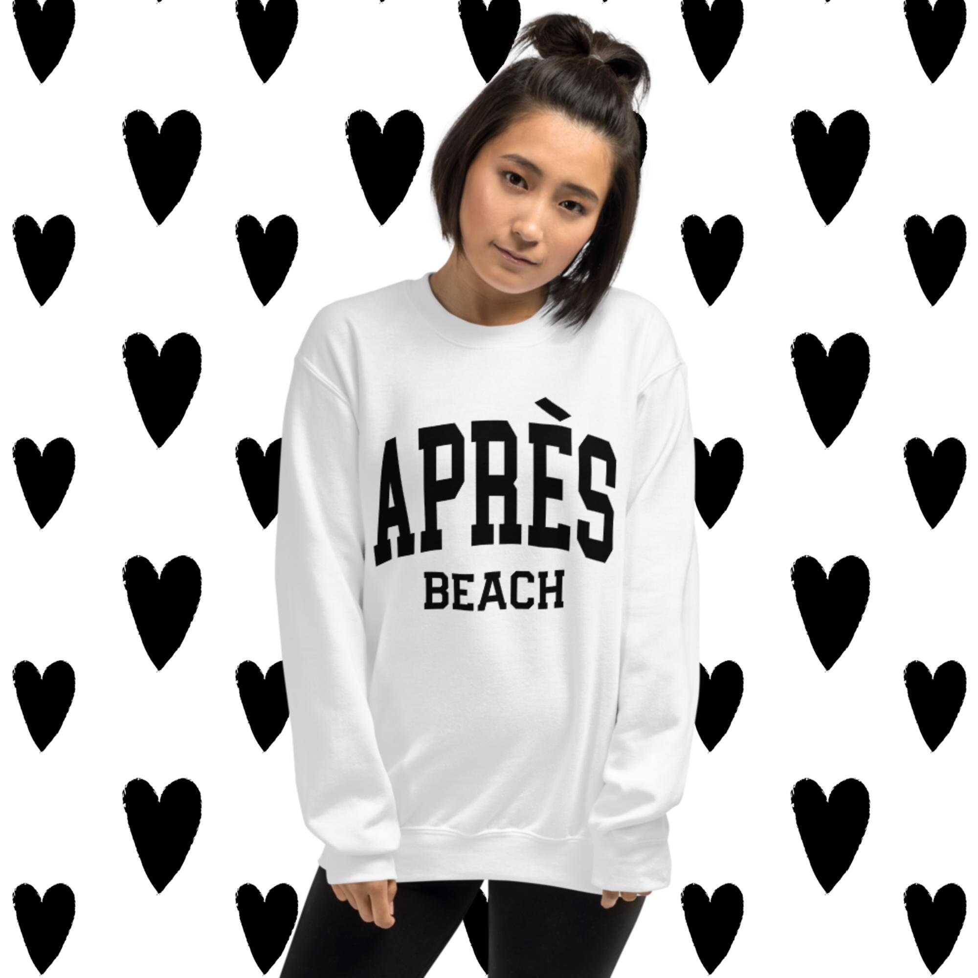 Black Print Après Beach Unisex Sweatshirt Women's - Etsy Polska